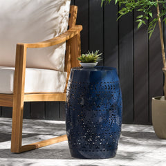 Orchid 12" Outdoor Side Table with Barrel Shape - Outdoor Tables