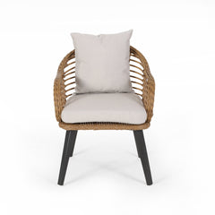 Outdoor Accent Chair with Aluminum Frame and Rattan Seating - Accent Chairs