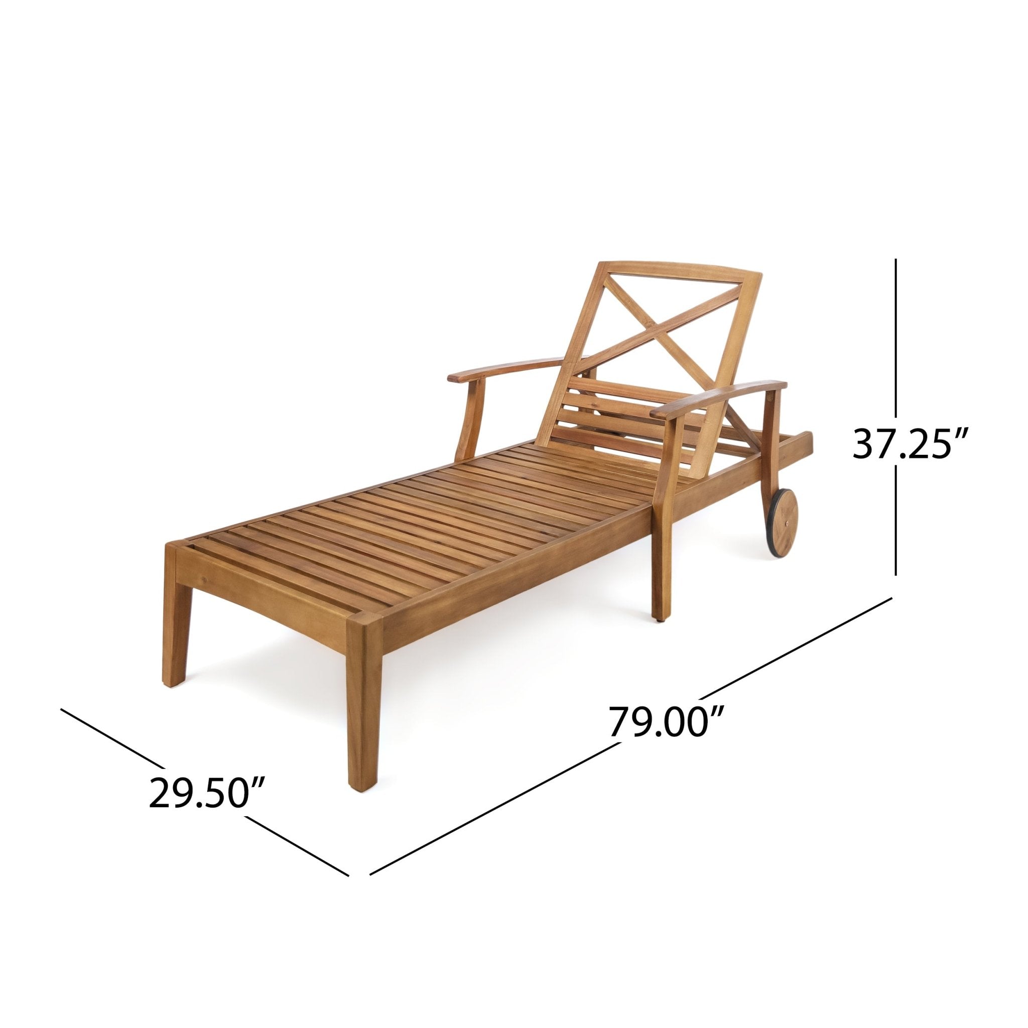 Outdoor Chaise Lounge with Adjustable Seating and Wheels - Outdoor Seating