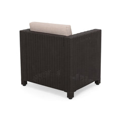 Outdoor Club Chair with Rattan Wicker and Tuxedo Arm - Outdoor Seating