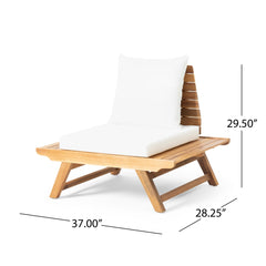 Outdoor Club Chair with Slatted Design and Water Resistance Cushion - Outdoor Seating