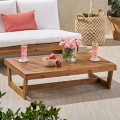 Outdoor Coffee Table with Slat Paneling - Outdoor Tables