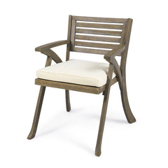 Outdoor Dining Chair with Cushion and Curved Legs - Outdoor Seating
