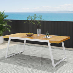 Outdoor Dining Table with Slat Top - Outdoor