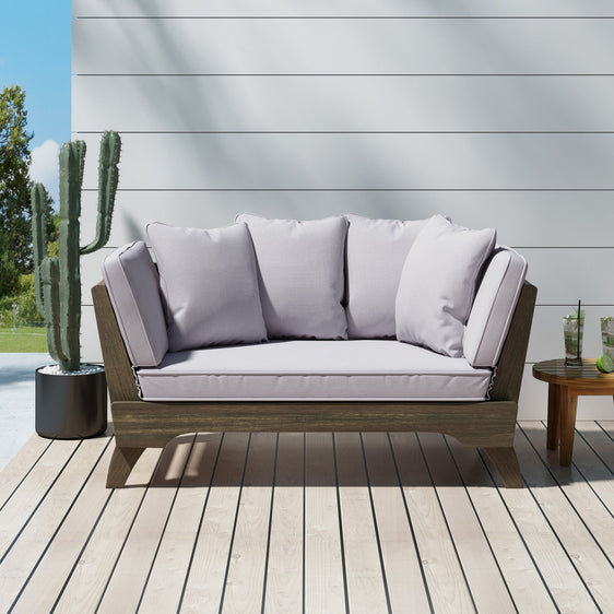 Outdoor Expandable Daybed with Water-Resistant Cushion - Outdoor Sofa