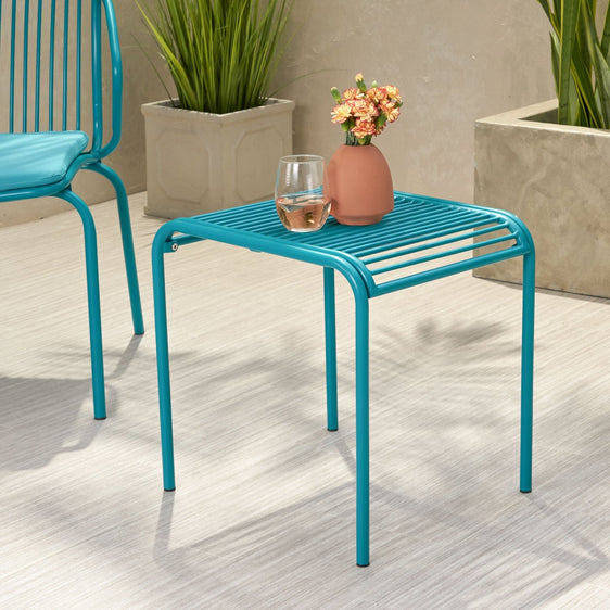 Outdoor Iron Side Table with Ladder Design - Side Tables