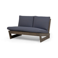 Outdoor Loveseat with Slat Paneling and Water Resistance Cushion - Outdoor Sofa