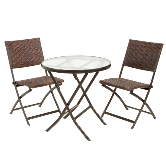 Outdoor Rattan Seating Set with Coffee Table and 2 Chair - Outdoor Seating