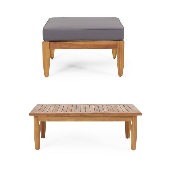 Outdoor Seating Set with Coffee Table and Ottoman - Outdoor