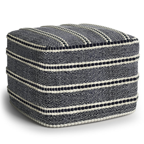 Outdoor Square Pouf with Woven Polyester Water and UV Ray Resistant - Pouf