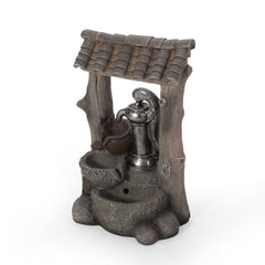 Outdoor Weather Resistant Floor Fountain with Well Design and Three Tiers - Water Feature