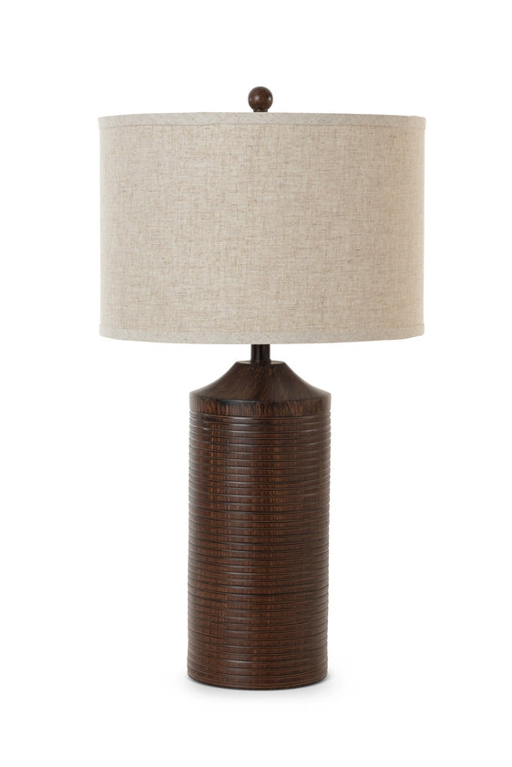 Parker 31" Brown Polyresin with USB, (Set of 2) - Table Lamps