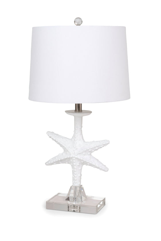 Patrick 28" White Starfish / Crystal Base, (Set of 2) - Table Lamps