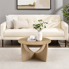 Radiantara Open Arch-Base Round Coffee Table - Coffee Tables