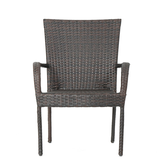 Rattan Dining Chair with Wicker Stacking, Set of 2 - Dining Chairs
