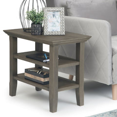 Sable Narrow Side Table with 2 Open Storage Shelves - Side Tables