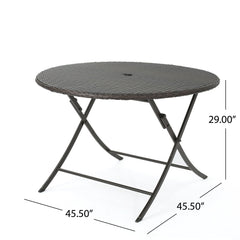 Saffron Outdoor Folding Table with Rattan Cover Top - Outdoor Tables