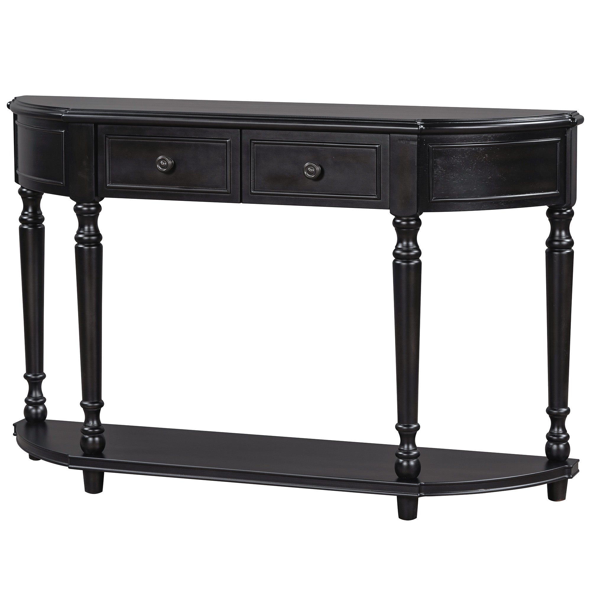 Sanctuary Console Table with Open Style Shelf, Solid Wooden Frame and 2 Top Drawers - Consoles