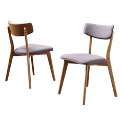 Serendipitous Mid-Century Dining Chair with Open Back and Natural Oak Frame - Dining Chairs