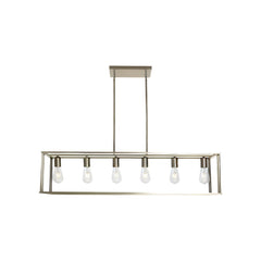 Solitude 6-Light Rectangle Chandelier with Metal Cage - Chandelier