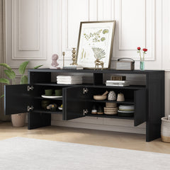 Storage Cabinet with Double-Storey Tabletop and Ample Storage Space - Storage Cabinets