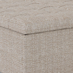 Storage Ottoman with Stitched Tufting Detail - Ottomans