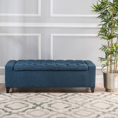 Synchronize Upholstered Storage Bench with Button Tufted Diamond Stitch - Benches