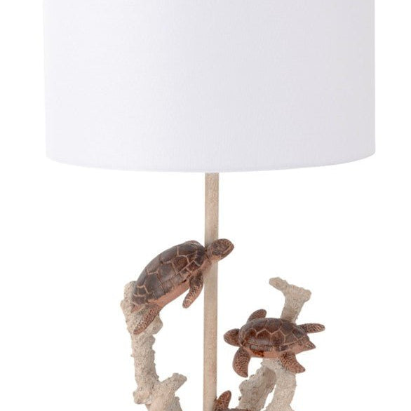 Turtles Coral Lamp 27" Polyresin, (Set of 2) - Table Lamps