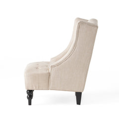 Upholstered Accent Chair with Diamond Tufted Wing Back - Accent Chairs