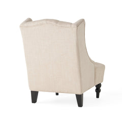 Upholstered Accent Chair with Diamond Tufted Wing Back - Accent Chairs