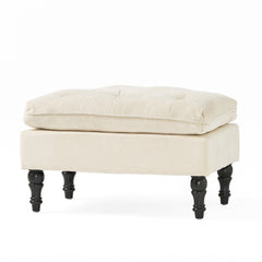Upholstered Bench with Button Tufted Diamond Stitch and Iron Frame - Benches
