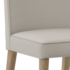 Upholstered Dining Chair with Piping Detail and Solid Wood Legs - Dining Chairs