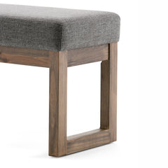 Upholstered Fabric Ottoman with Solid Wood Legs - Ottomans