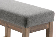 Upholstered Fabric Ottoman with Solid Wood Legs - Ottomans