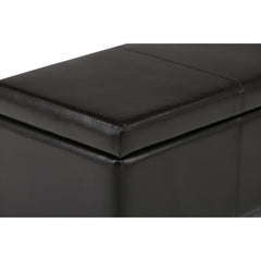 Upholstered Faux Leather Storage Ottoman - Ottomans