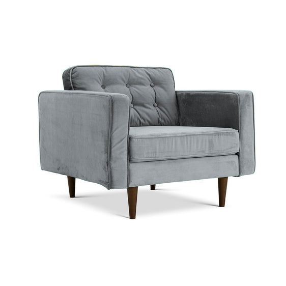 Velvet Button Tufted Lounge Chair - Accent Chairs