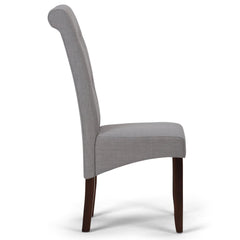 Veritas Upholstered Dining Chair with Button Tufted Back and Solid Wood Legs, Set of 2 - Dining Chairs