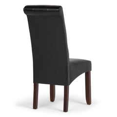 Veritas Upholstered Dining Chair with Button Tufted Back and Solid Wood Legs, Set of 2 - Dining Chairs