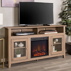 Vibrance Glass-Door Fireplace Tall TV Stand for TVs up to 65" - TV Stand