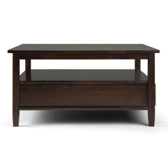 Visionary Solid Wood Square Coffee Table with Drawer - Coffee Tables