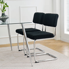 Vogue Modern Dining Chair with Metal Leg, Set of 2 - Dining Chairs