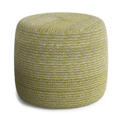 Zenithal Multi-functional Round Braided Pouf with Natural Pattern - Ottomans