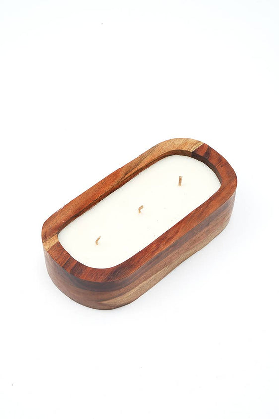 10 oz Wooden Rectangle Scented Candle - Candles