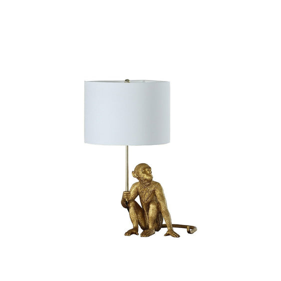 25.50" In Golden Monkey Holding Polyresin Table Lamp - Pier 1