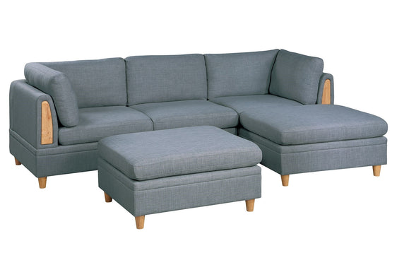 5-Piece-Modular-Sectional-Set-with-2-Wedges,-Armless-Chair-and-2-Ottomans-Sofas