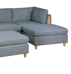 5 Piece Modular Sectional Set with 2 Wedges, Armless Chair and 2 Ottomans - Pier 1
