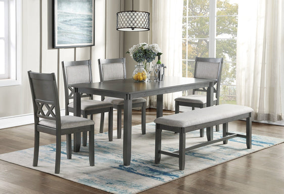 6-Piece-Dining-Table-Set-with-X-Design-Back-Chairs-and-Bench-Dining-Set