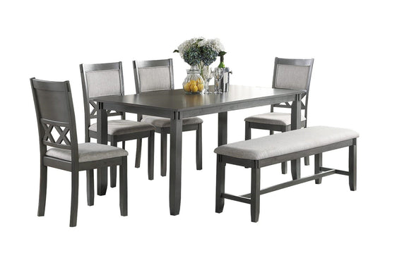 6 Piece Dining Table Set with X Design Back Chairs and Bench - Pier 1