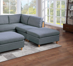 6 Piece Modular Sectional Set with 2 Wedges, 2 Armless Chair and 2 Ottomans - Pier 1