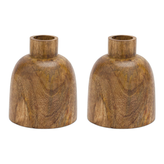 6.25" Mango Wood Bottle Vase, Set of 2 - Pier 1